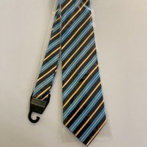 New In Original Package Kai Long Handmade 100% Silk Striped Tie